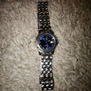 Kenneth Cole Silver Tone Watch w/Dark Blue Watch Face